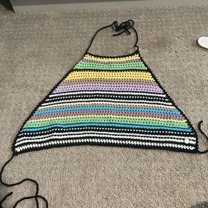 Roxy open back sweater halter crop top . Size S brand new never worn